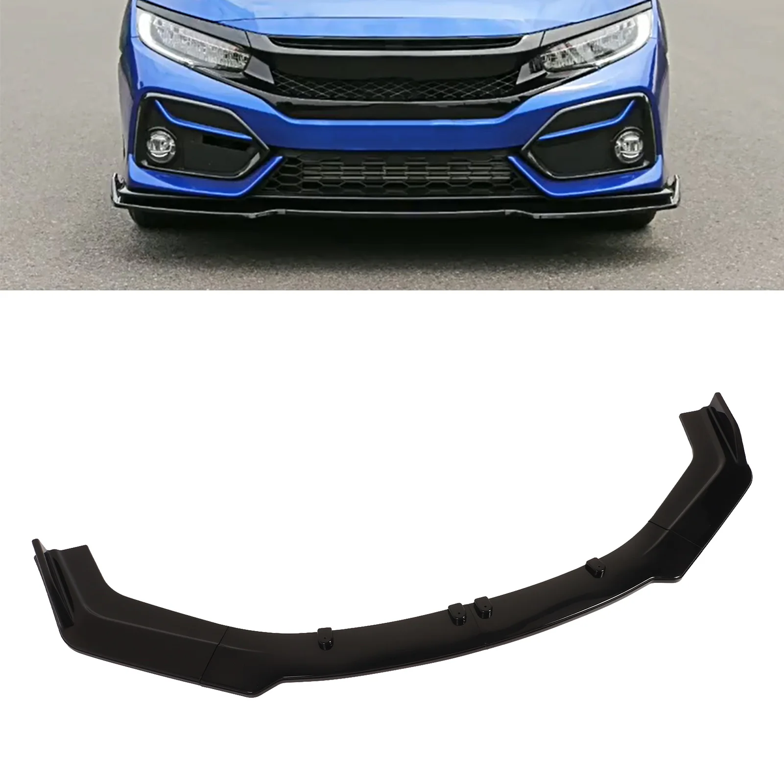 

4pcs/set Front Bumper Lip Separator 165cm Black Bumper Lip Diffuser Splitter Universal Replacement For Accord Civic Corolla