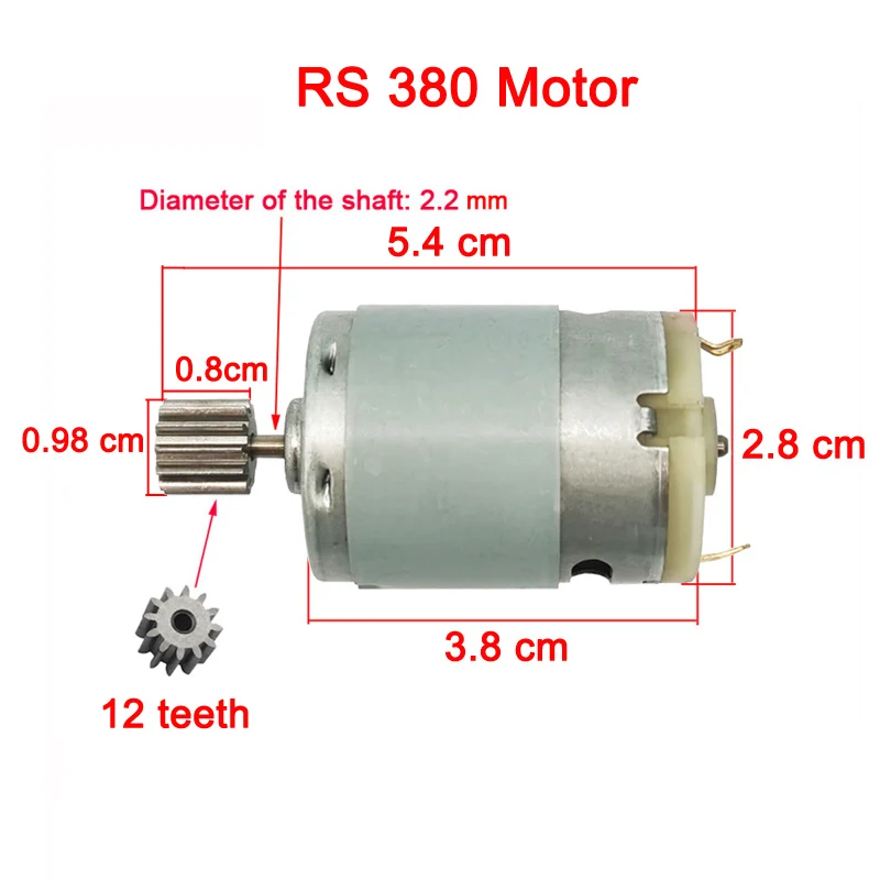Moteur Électrique RS550 11 Dents 12V 24V 6V Pour Jouets Enfants Voiture Électrique