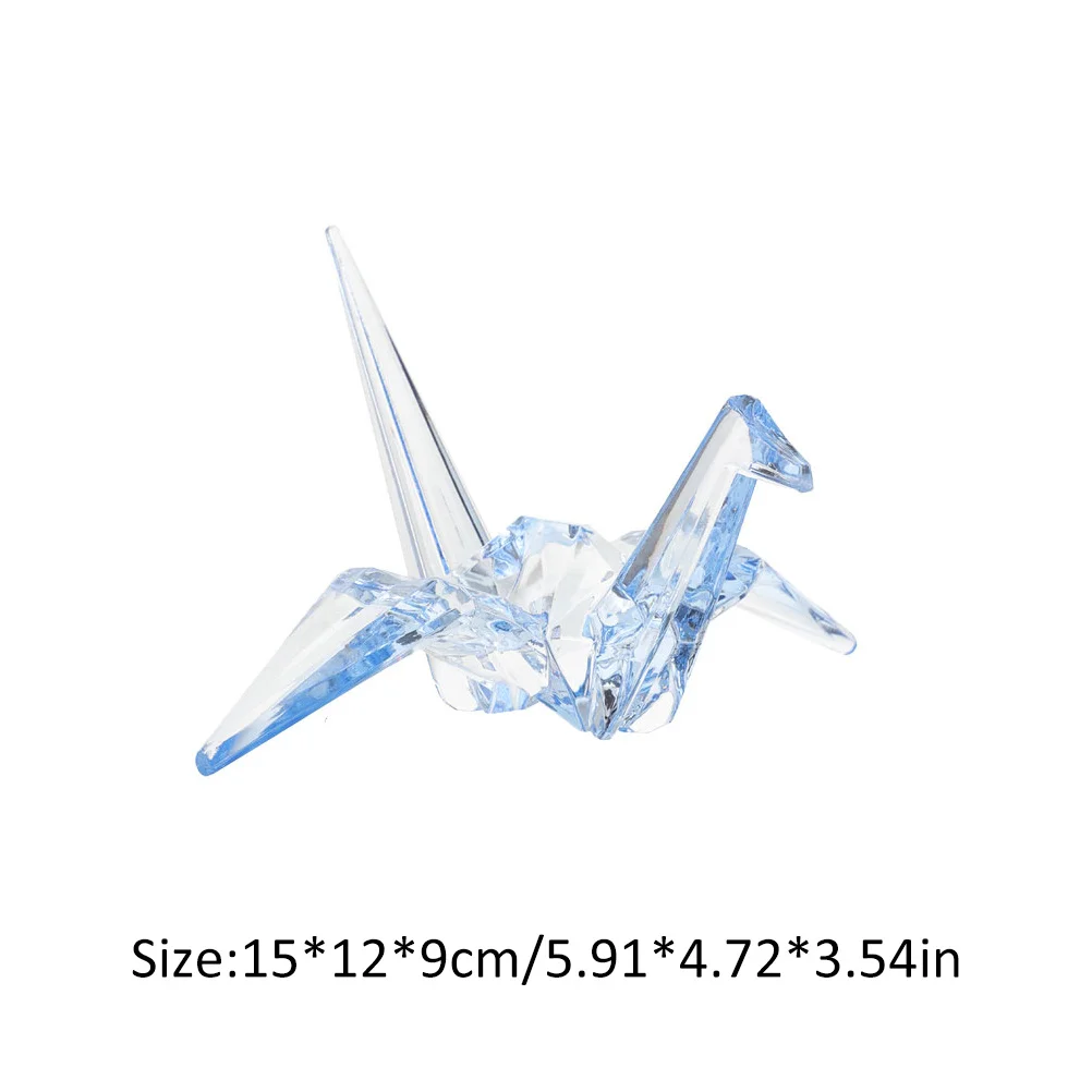 

2Pcs Transparent Origami Bird Decoration Fine Acrylic Workmanship for Home Office Space Colorful Creative Craft Gift Idea
