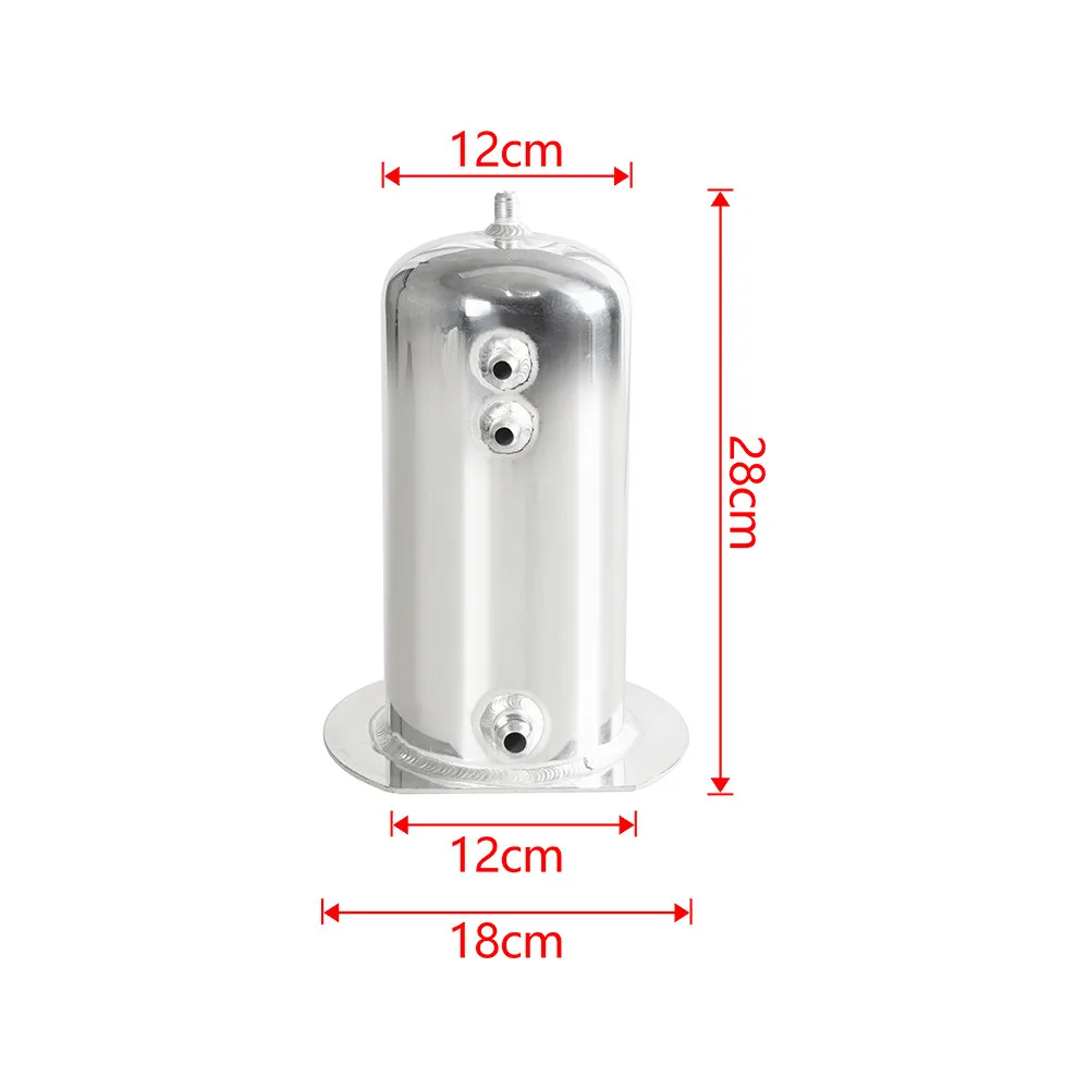 Universal 2.5 Liter Fuel Surge Tank Swirl Pot AN6 Out AN8 High Quality Dome Oil Catch Can Tank  Alloy Silver Polish OCC-1013-S