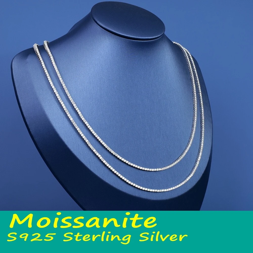 

Factory Price 3-5mm S925 Stering silver D Color VVS1 Hip-hop Punk Necklace Moissanite Chain Unisex fine jewelly