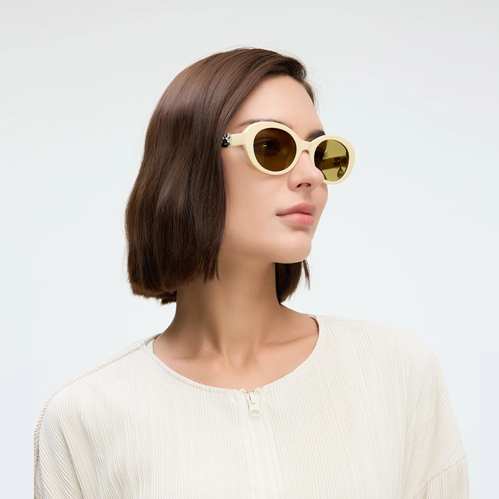 نظارات شمسية OhSunny Fashion Cat-Eye مع ديكور قابل للفصل، UV400، خفيفة الوزن وغير قابلة للانزلاق للنساء لقضاء العطلات على الشاطئ والتسوق والحفلات