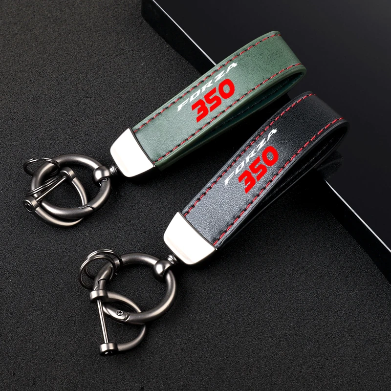 Premium material leather motorcycle key ring chain for HONDA FORZA350 NSS350 2018-2022 accessories WITH LOGO view 3