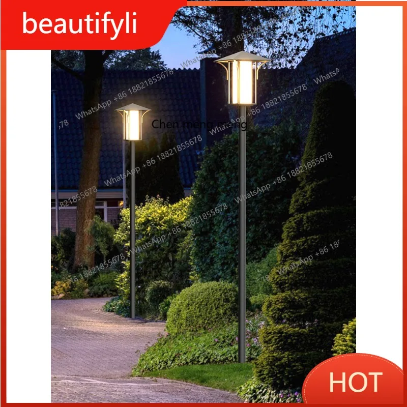 

L6080 Solar simple garden lights Modern outdoor high pole lights Residential villas Garden scenic spots Road street lights