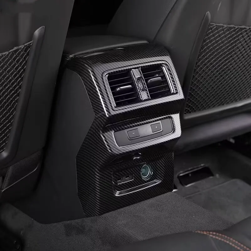 For Audi Q5L 2018-2020 Rear Armrest Air Condition Vent Outlet Cover Trim Interior Car Accessories Carbon Fiber