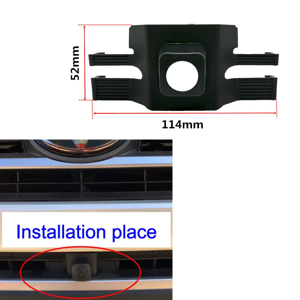 YIFOUM Obudowa/Uchwyt kamery przedniej z logo, montowana z przodu, do Toyota Highlander Kluger XU50 2018 2019 2020 — zdjęcie 6