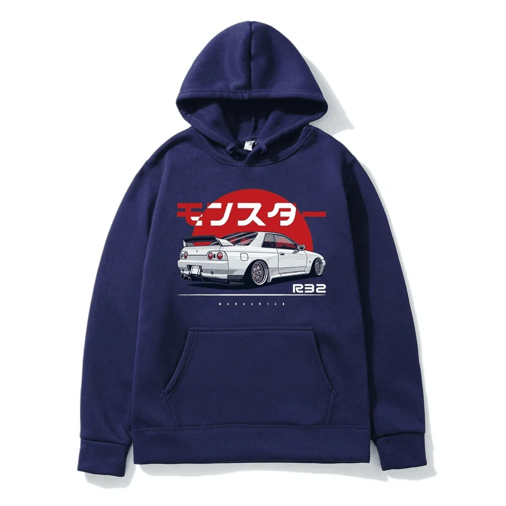 Sudadera con capucha de algodón con estampado de Monster Skyline R32 GTR para hombre y mujer, Jersey informal de gran tamaño, sudadera Popular, ropa