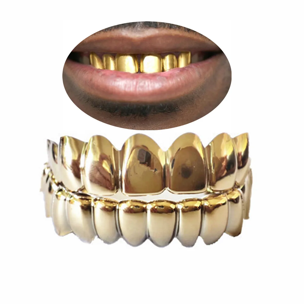 SowSmile Hiphop Gold Silver Real Silicone Gel Snap on Dental False Cover Perfect Smile Veneers Denture Braces Teeth Grillz