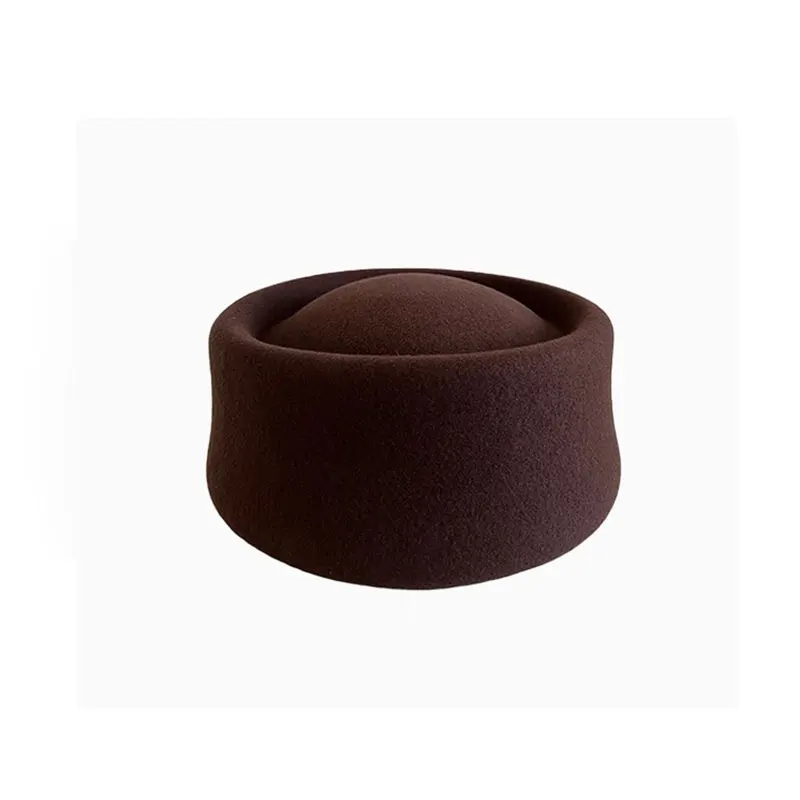 Hohe Qualität Große Größe Pillbox Box Kappe Frauen 100% Wolle Britischen Retro Dome Top Hut Mode Fedora Hut Fascinator Russland Baskenmütze Hut – Detail 12