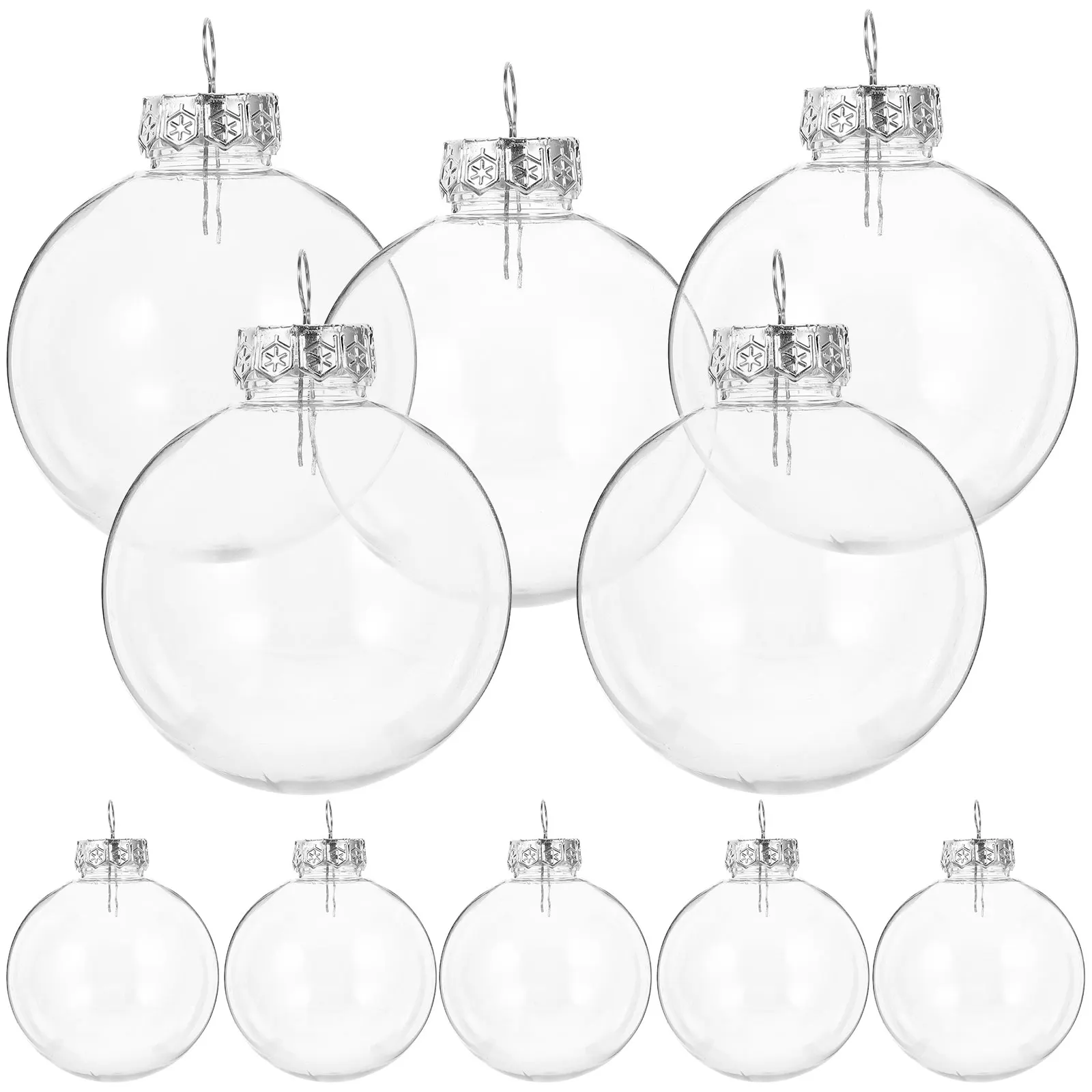 

25Pcs Christmas Tree Hanging Baubles 8Cm Clear Plastic Fillable Ornament Balls for DIY Crafts Shatterproof Transparent Holiday