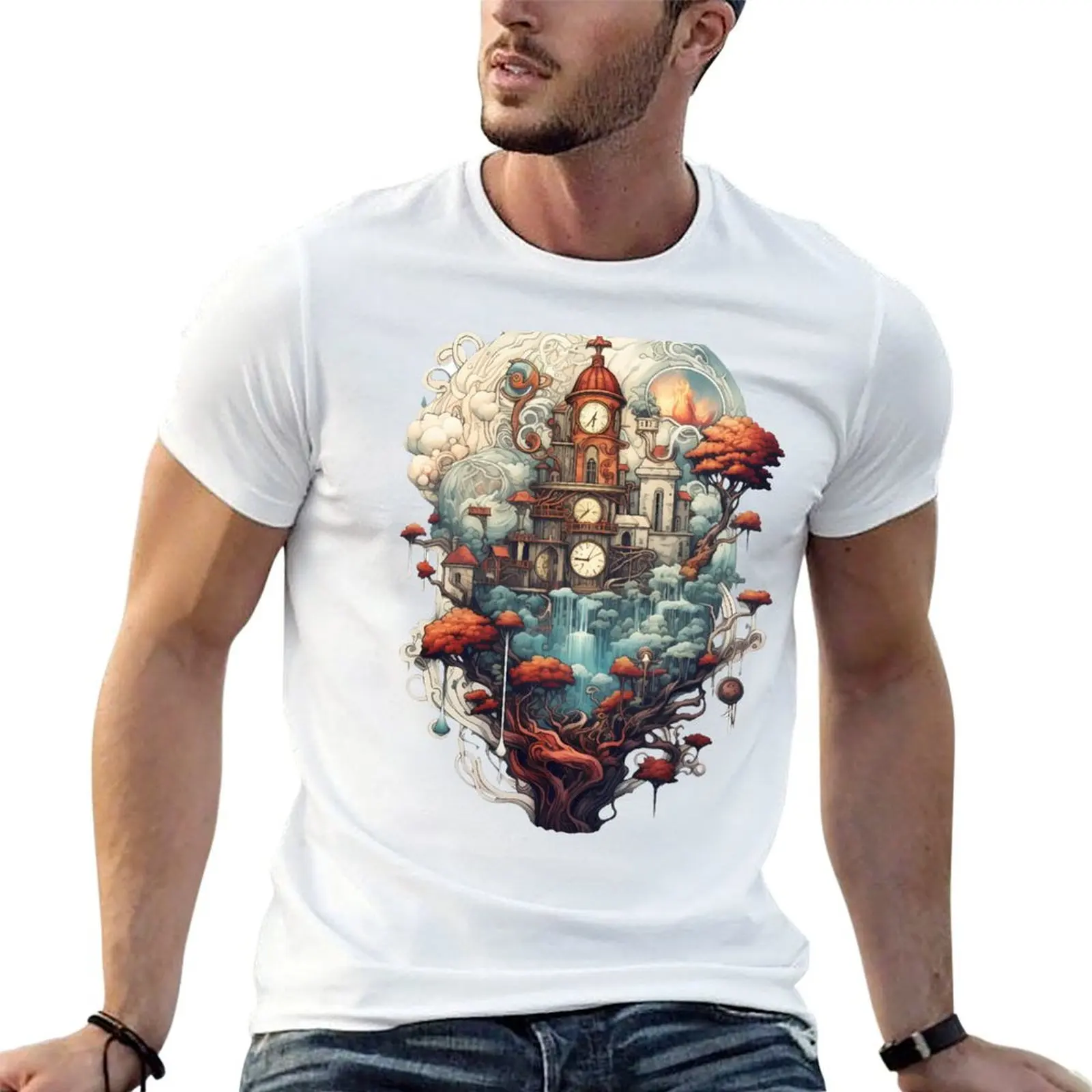 

Abstract Tree House T-Shirt t shirt for man t shirts for man cotton funny T-Shirt