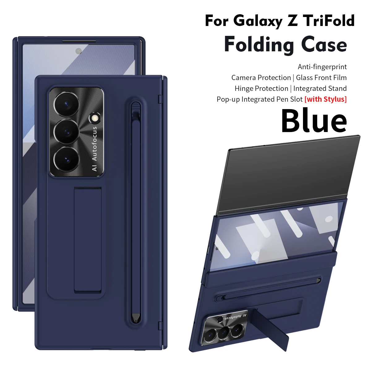 

For Samsung Galaxy Z TriFold Case Hard With Stand tempered glass film Protective Back Cover For Samsung Z TriFold Phone Shell