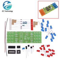 Red Blue Double Color Flashing Thunderbolt Lights DIY Kit 12V LED Strobe NE555 + CD4017 Electronic Practice Learning Suite Parts