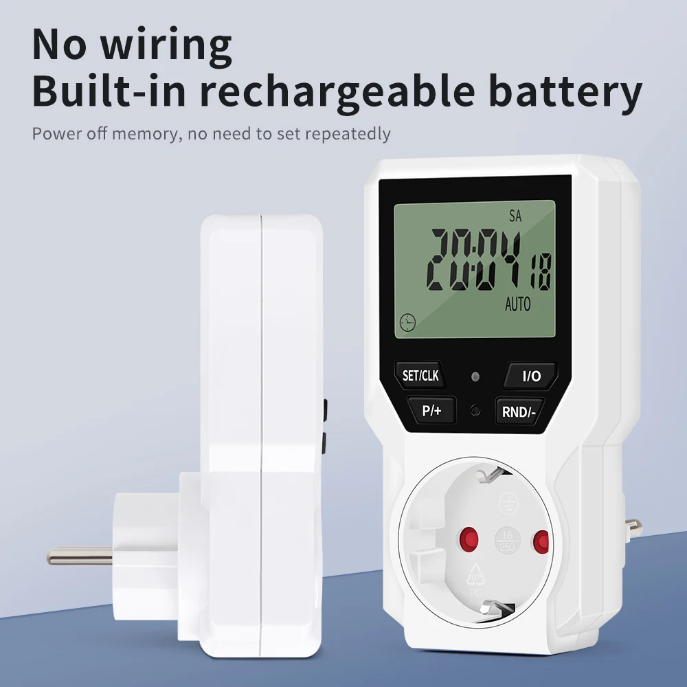 Digital Timer Switch Programmable Electronic Timer Socket Outlet Countdown Micro Cycle Day/Hour Time Control EU Plug 230V/16A