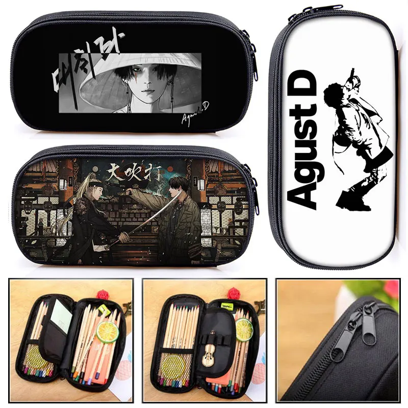 

Agust.D KPOP Cosmetic Case Pencil Bag D2 Daechwita Stationary Bags Suga Min Yoongi AGUST D Pencil Box School Supplies