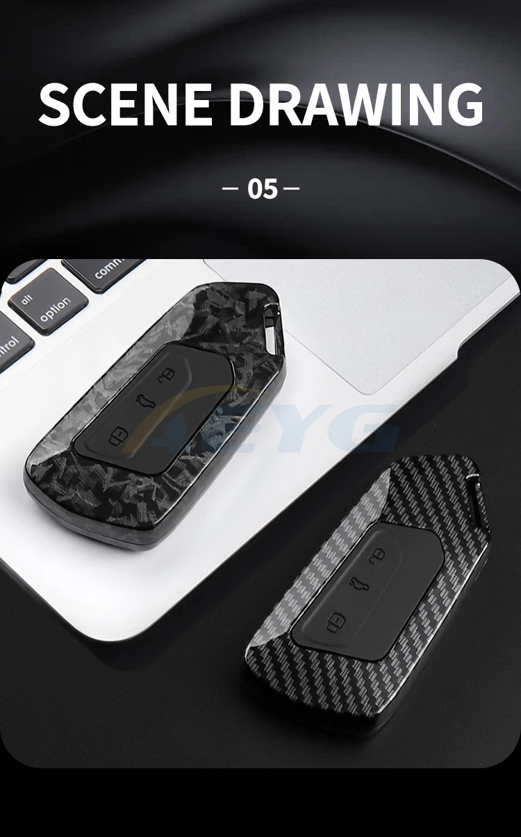ABS Carbon Faser Auto Schlüssel Fall Abdeckung Für VW Volkswagen Golf 8 Mk8 Koda Octavia 3 Tasten Smart Keyless control Shell Zubehör – Detail 8