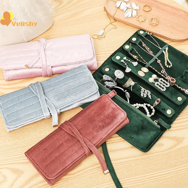 

Velvet Jewelry Bag Dark Green Earrings Storage Bag Jewelry Storage Bag Compact For Home Display Gift