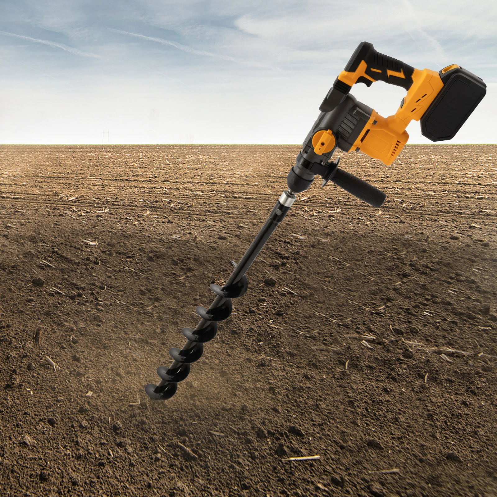 

Cordless Rotary Hammer Drill with SDS Plus Chuck Rechargeable Electric Hammer Drill for Concrete Drilling & Demolition Work