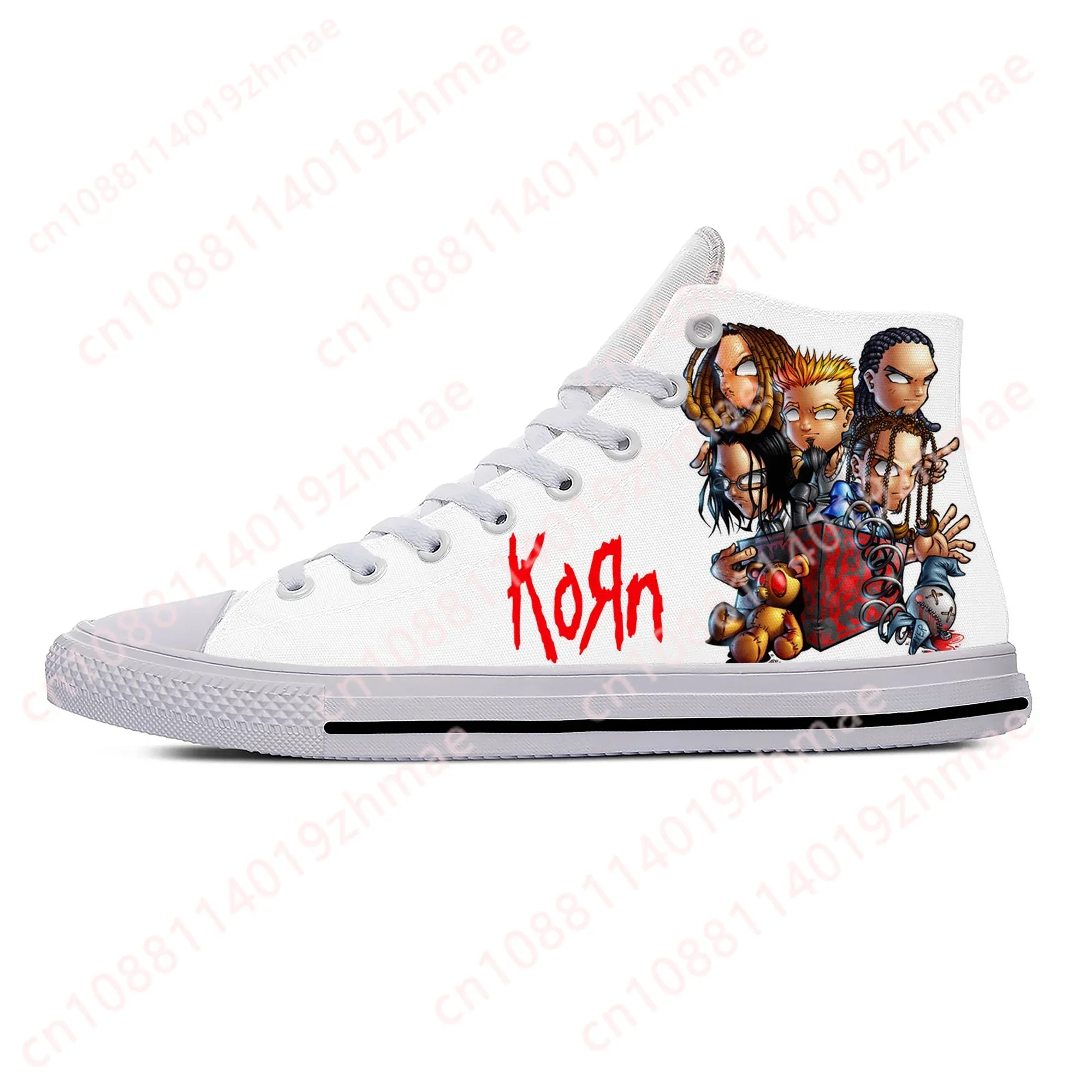 

Korn Rock Band High Top Sneakers Mens Womens Teenager Casual Shoes Canvas Running Shoes Custom Breathable Lightweight shoe