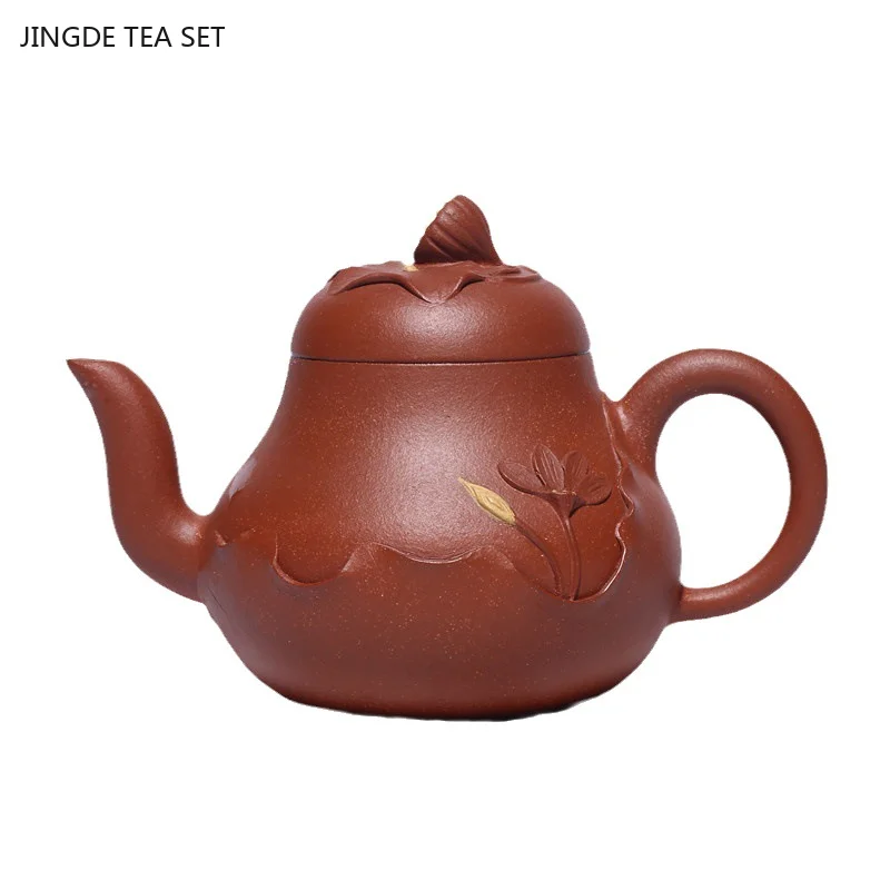 1PCS 220ml High-grade Yixing Purple Clay Teapot Master Handmade Beauty Teapot Antique Filter Tea Infuser Zisha Tea Accessories