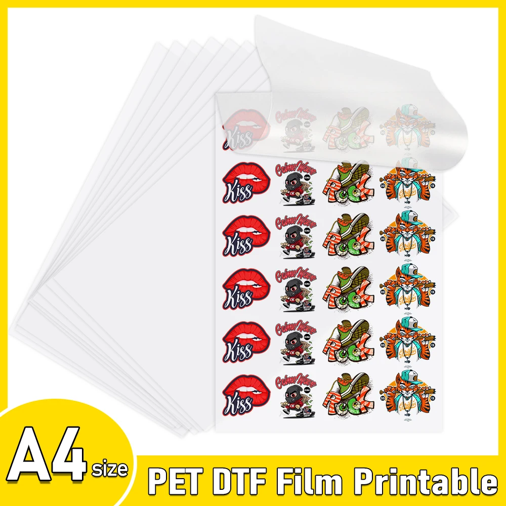 DTF 프린터 T셔츠 인쇄용 PET 필름, DTF 잉크 DTF 전사 인쇄기용, A4 DTF PET 필름 a4, R1390 L1800 DX5