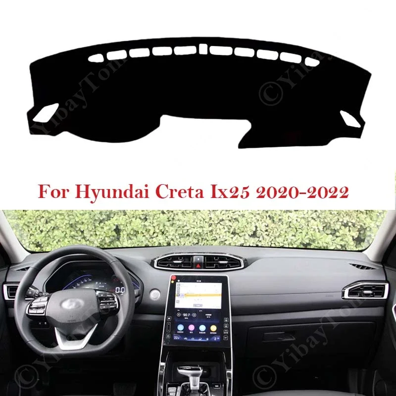 For Hyundai Creta Ix25 2020 ~ 2022 Car Accessories Dashboard Cover Protective Pad Rug Anti-Slip Mat Dash Board Sunshade Carpet