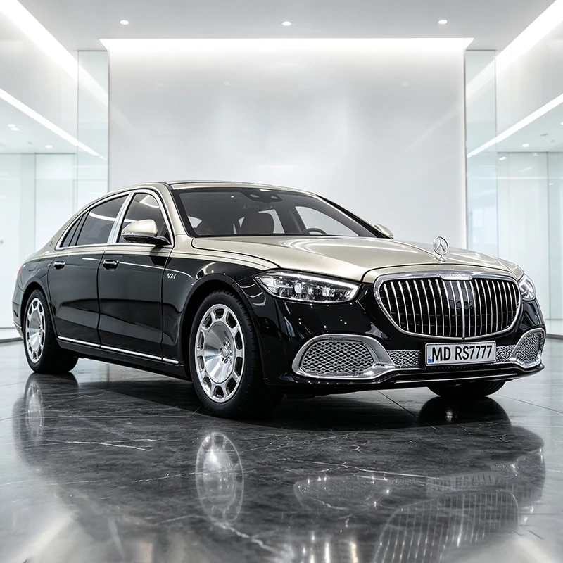 NEUES 1:24 Maybach S680 Legierungs-Automodell, Druckguss-Metallmodell mit Ton und Licht, Sammlerstück