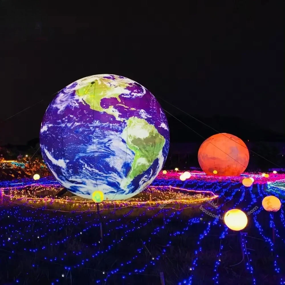 Riesige aufblasbare Mond-Erde-Kugeln für Party-Dekoration, LED-Planeten-Luftballons, 9, Sonnensystem, Sonne, Jupiter, Saturn, Mars, Venus