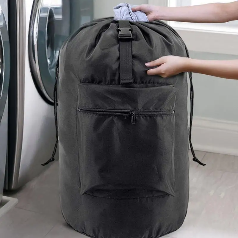 Laundry Hamper Backpack Waterproof Clothes Laundry Hamper Large Capacity Laundry Tools College Dorm Laundry Bag Adjustable