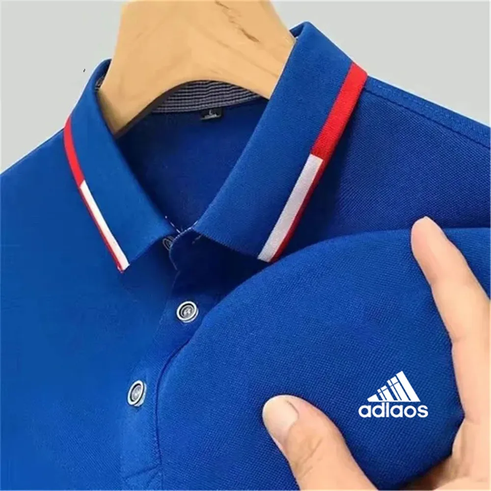 Summer New Polo Shirt Men's Casual Solid Color Slim Fit Men's T-shirt Fashion Brand Men's Short sleeved Clothing