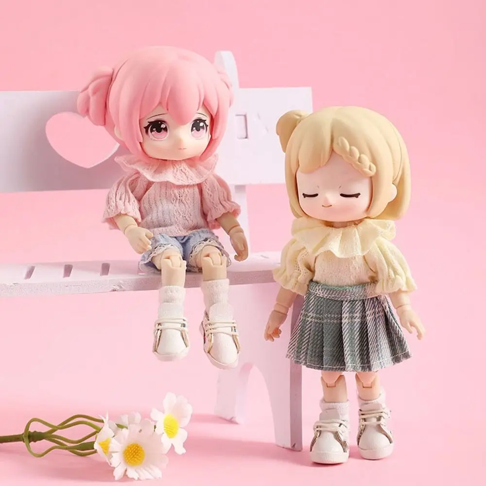 Fashion Doll Shirt Tops Casual Wear Gift Toys Long/Short Sleeve Shirts 3 Colors for 1/11 ob11 Dolls For 1/12 Bjd Dolls