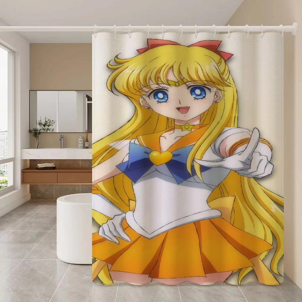 Curtains for Bathroom Shower Curtain Bathroom Curtain S-sailor M-moon Bath Sets Accessories Waterproof Fabric the Set European