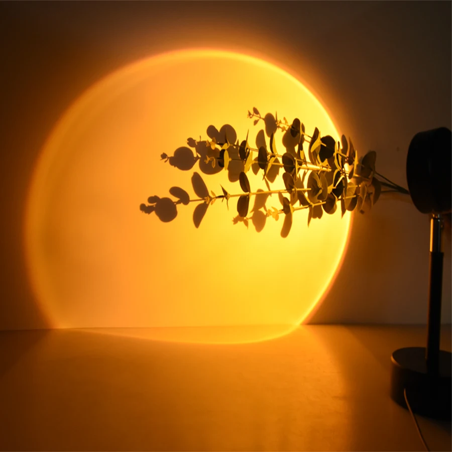 LED Atmosphere Projector Lamp USB Charging Live Background Sunset Four Colors Golden Light Art Lamp Mini Desk Lamp