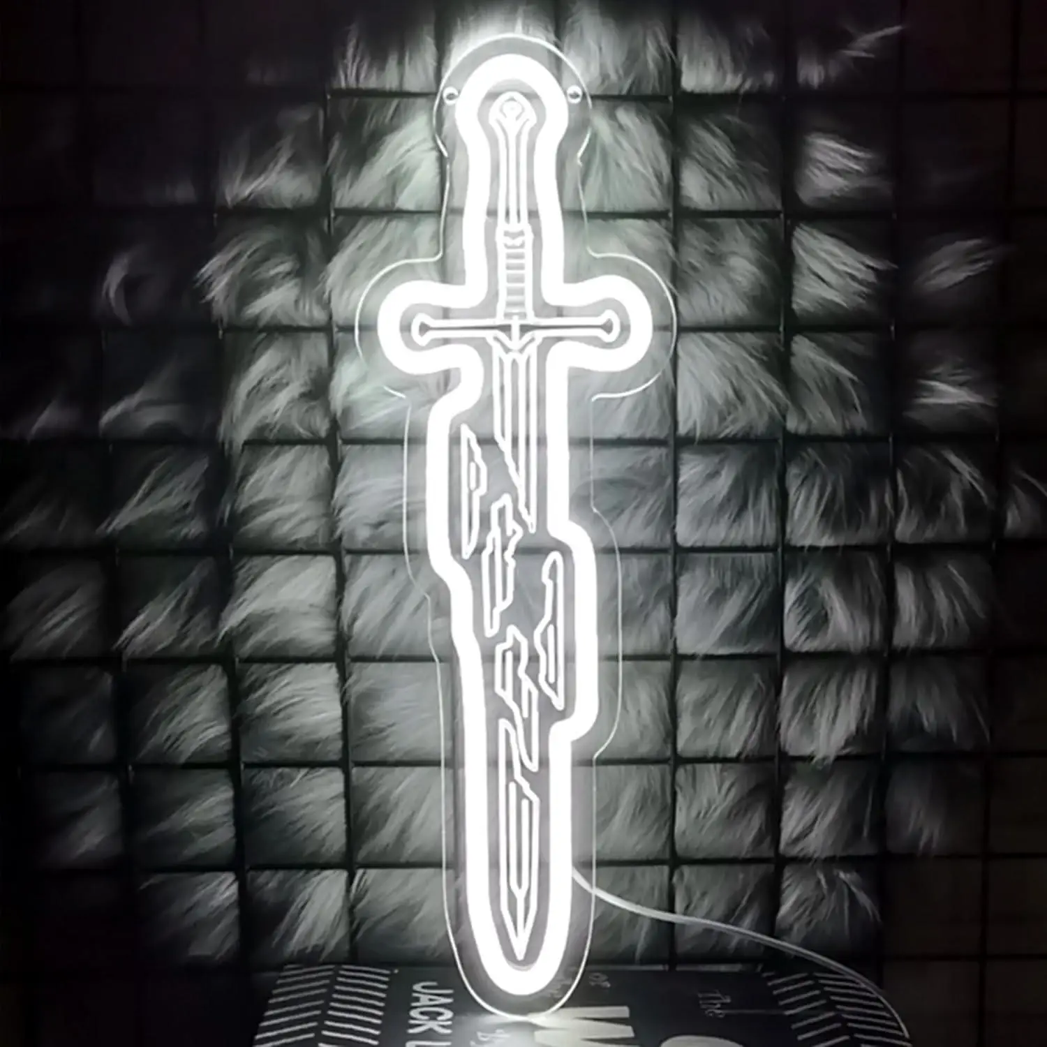 

Sword Neon Sign USB Powered LED Dimmable Neon Lights for Boys Room Playroom Gaming Room Decoration Gift for Kids Wall Light