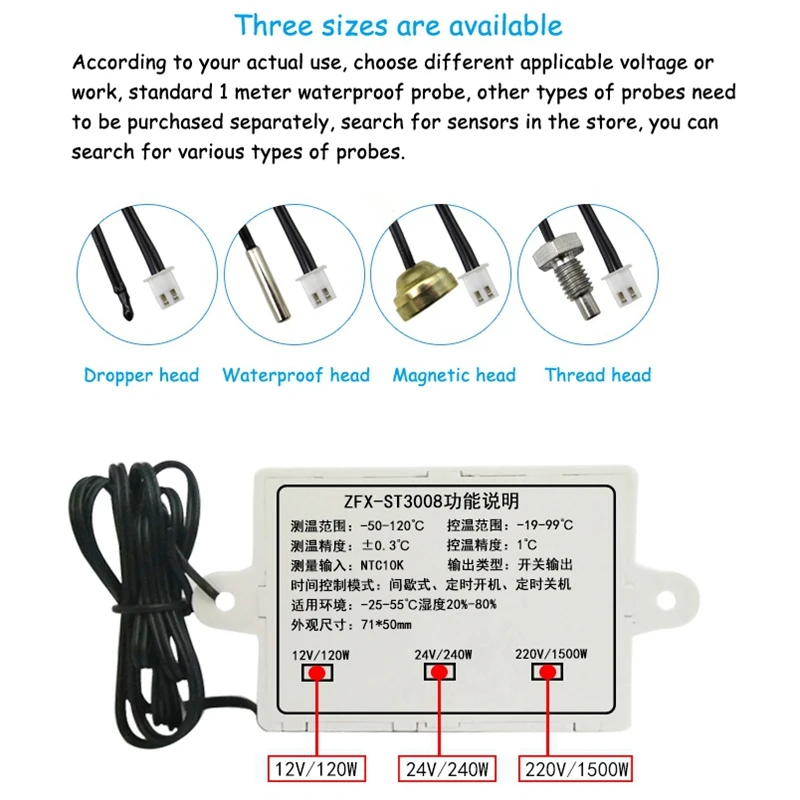 Hot TTKK ZFX-ST3008 Microcomputer Display digitale regolatore di temperatura termostato Intelligent Time Controller regolabile Elect