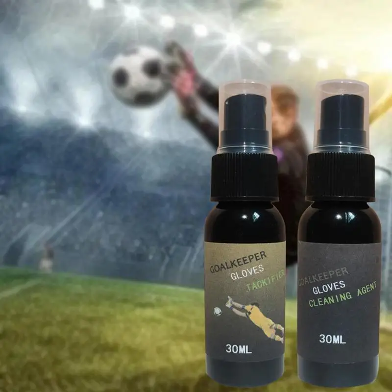 Football Gloves Spray 30ml Goalkeeper Tackifier Non-Slip Gloves Cleaning Agent Football Grip Spray for Enhanced Sticky 1 fl oz