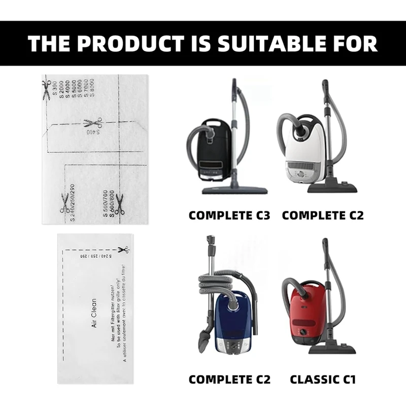 Filtros de aspiradora para Miele Complete S8340 S8360, C1 C2 C3, juegos de filtros de repuesto de filtro de escape