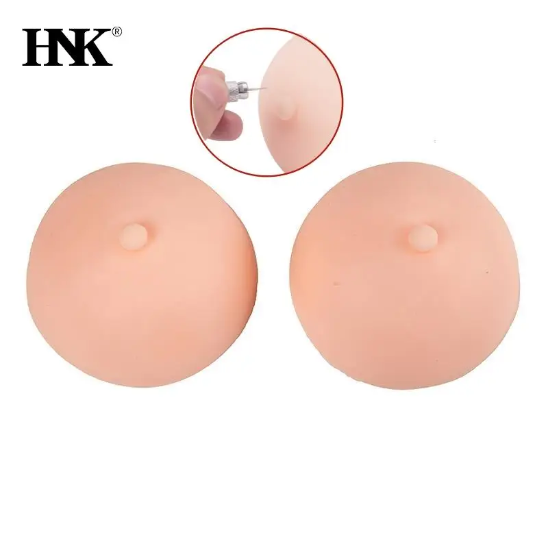 1 Pair 3D Silicone Chest Tattoo Areola Practicing Skin Fake Breasts With Tips Chest Pleural For Tattoo Permanent Makeup Tool