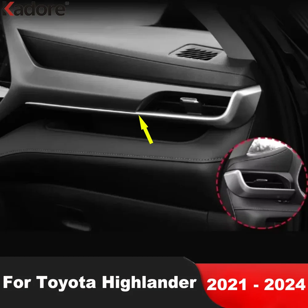 

For Toyota Highlander Hybrid 2021-2024 Carbon Fiber Car Center Console Air Condition Vent Outlet Cover Trim Interior Accessories