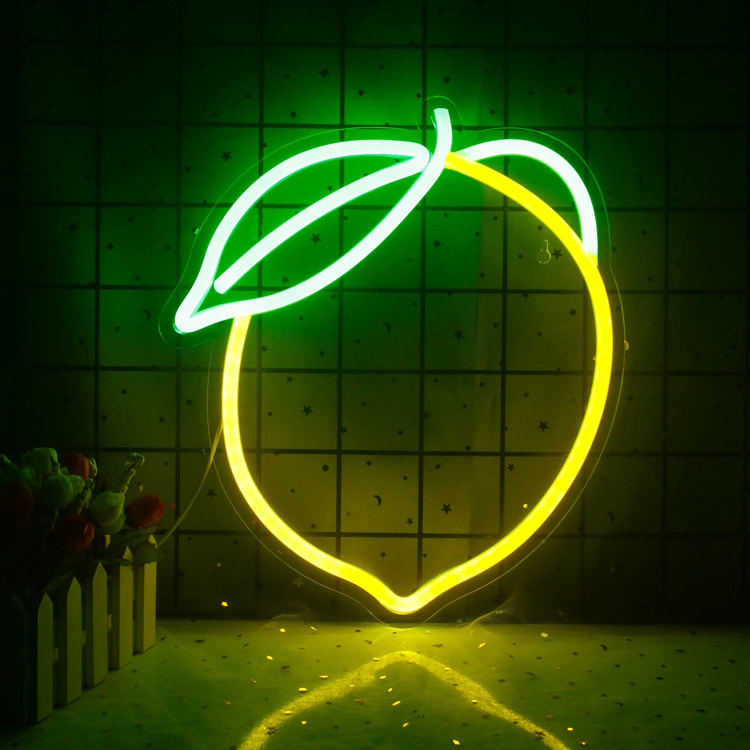 

Lemon Fruit Neon Led Sign Hanging Neon Lights Art Room Decoration For Business Shop Restaurant Party USB Powered Neon Wall Lamp