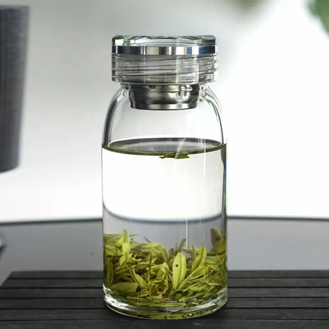 

Gulilan Glass Cup Tea Brewing Cup Ladies Portable Large Capacity High Temperature Resistant Tea Water Carry Separate Filter Cup