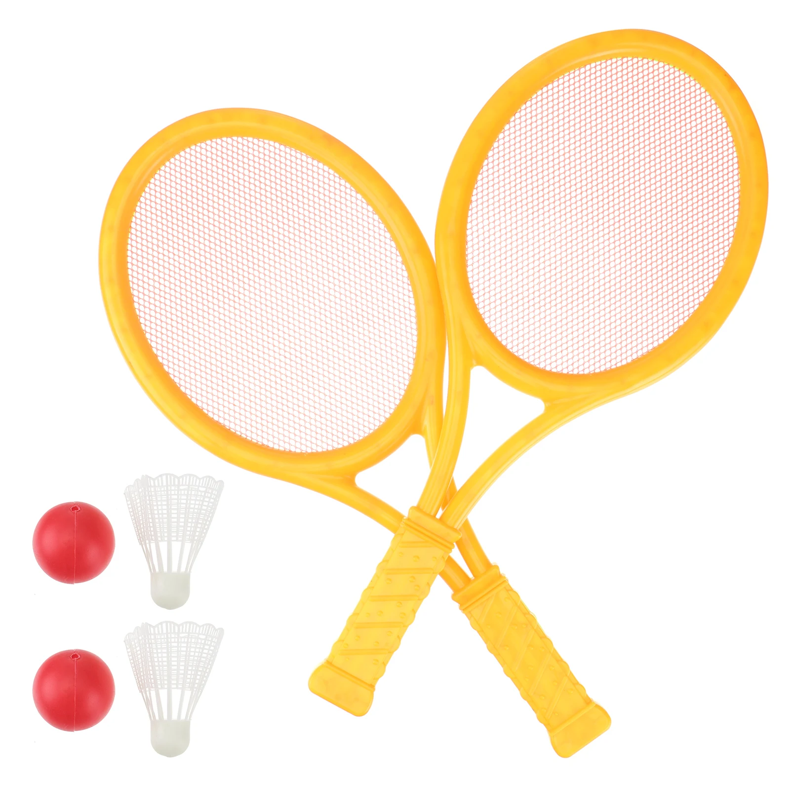 

2Pcs Kids Outdoor Tennis Badminton Racket Set Lightweight ABS Material Safe Rounded Edges for Family Sports Training Beginners
