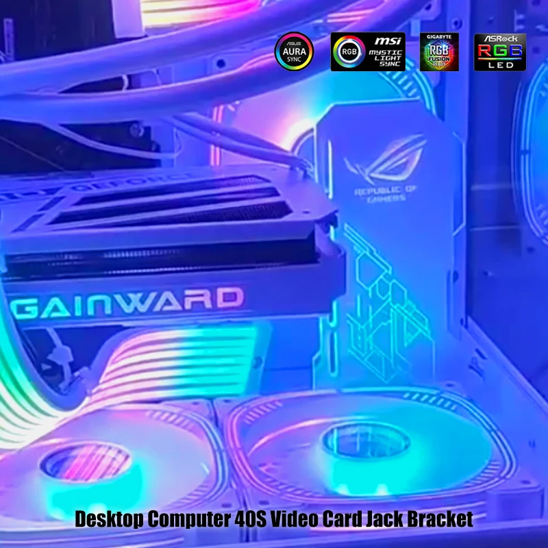 Fantasy GPU Bracket ARGB AURA SYNC Video Card Jack Bracket Vertical Installation For ASUS MSI AORUS Faith Black/White PC MOD