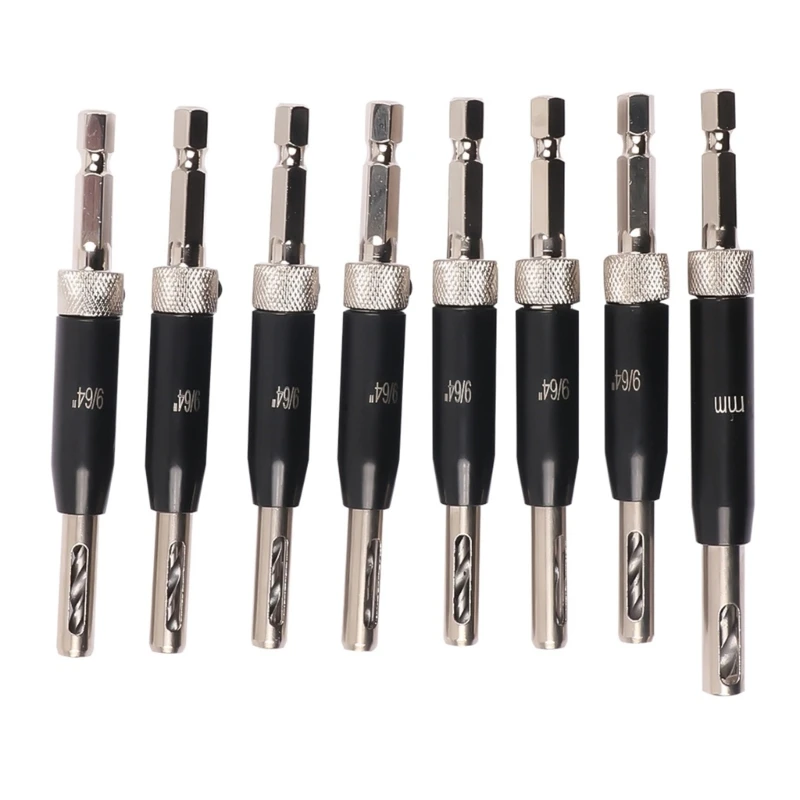8Pcs Self Centering Drill Bits Set for Hinges Center Drill Bits Set Woodworking 517A