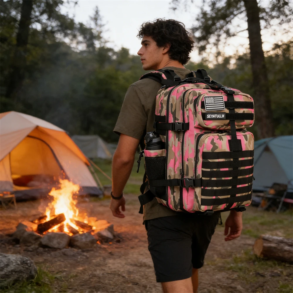 45L Tactical Backpack 3P Bag 3 Days Assault Outdoor Backpack Waterproof Climbing Rucksack Camping Hiking Hunting Mochila Bag