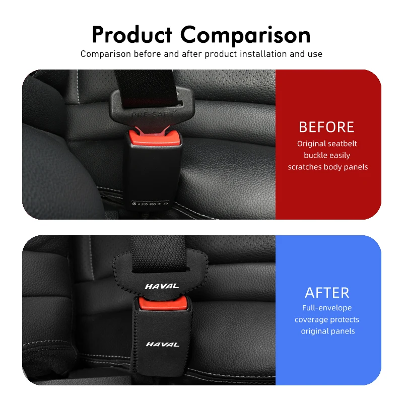 2Pcs Car Seat Belt Buckle Protector Clip Anti-collision Cover For Haval Great Wall Haval Jolion H1 H2 H3 H4 H5 H6 H7 H9 F5 F7