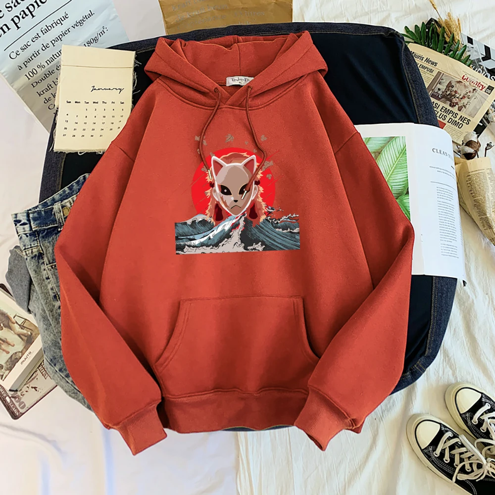 Demon Slayer Anime Sabito Cartoons Streetwear Hip Hop Oversized Hoody Casual Loose Sweatshirt Crewneck Fleece Men Hoodies