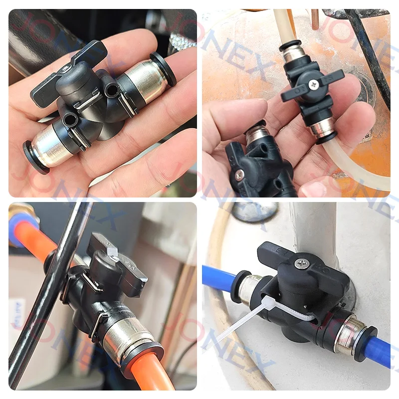 1PCS Manual Pneumatic Valve 4mm 6mm 8mm 10mm 12mm BUC Push In Connector Quick Release Hand 2-Way Fitting Air Switch for System