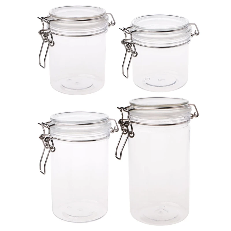 

PETP-Clamp Lid Sealed Jar, Food Storage, Milk Powder Box, Air Tight, Locking, Kitchen