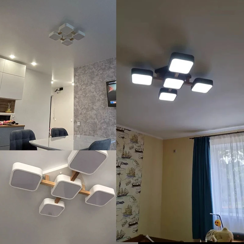 New Modern Bedroom Ceiling Light Kitchen Office Square Chandelier Study Corridor Villa Lighting Tool LED Brightness Adjustable